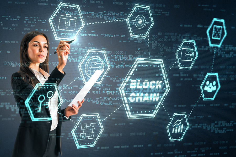 Future and blockchain concept