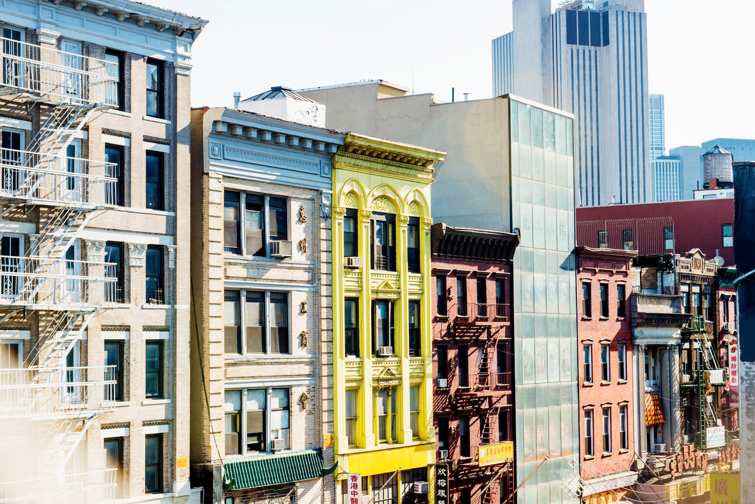 NYC Real Estate Exterior Architecture Chinatown Residential and Commercial Buildings